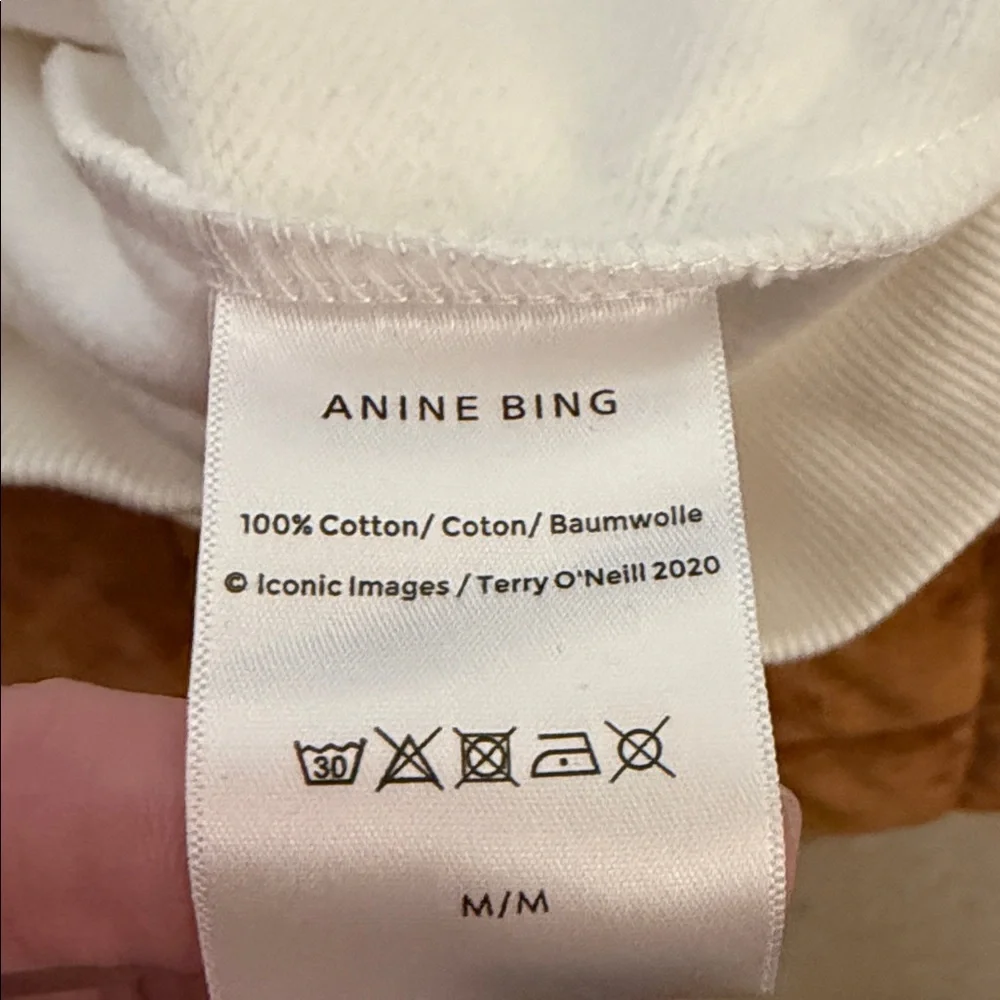 Anine Bing White Hoodie with Purple Lettering - Picture 7 of 7